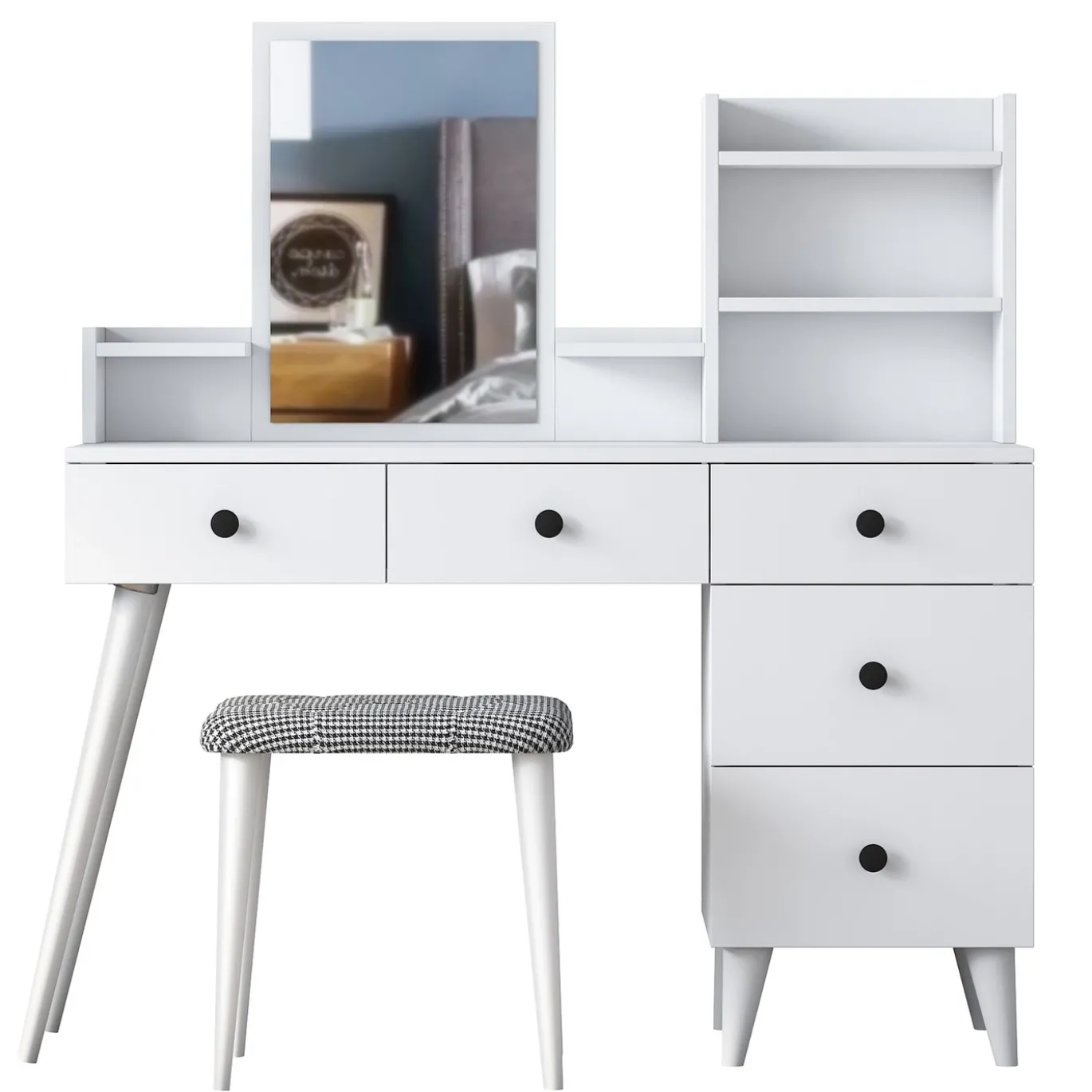 Kaptafel Bulun Wit Incl. Kruk