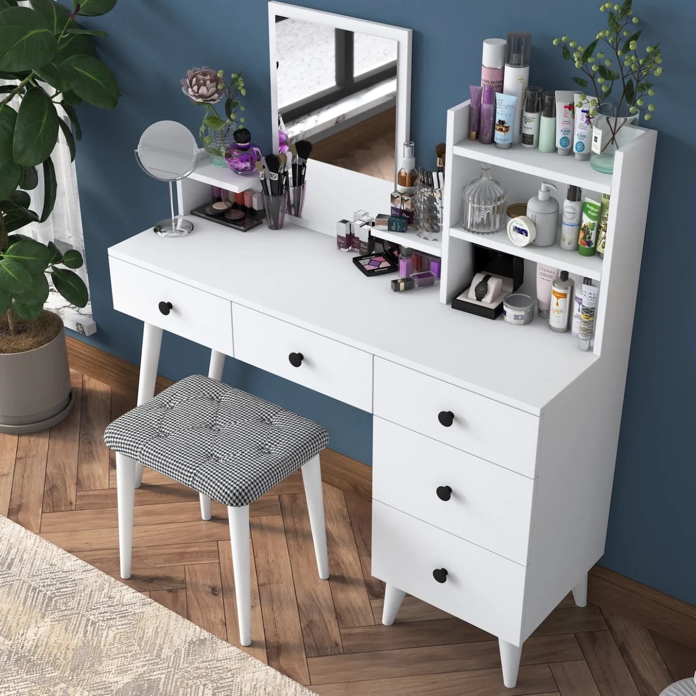 Kaptafel Bulun Wit Incl. Kruk
