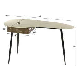 Kaptafel Travino 1 Lade Keramiek Travertin - Giga Meubel