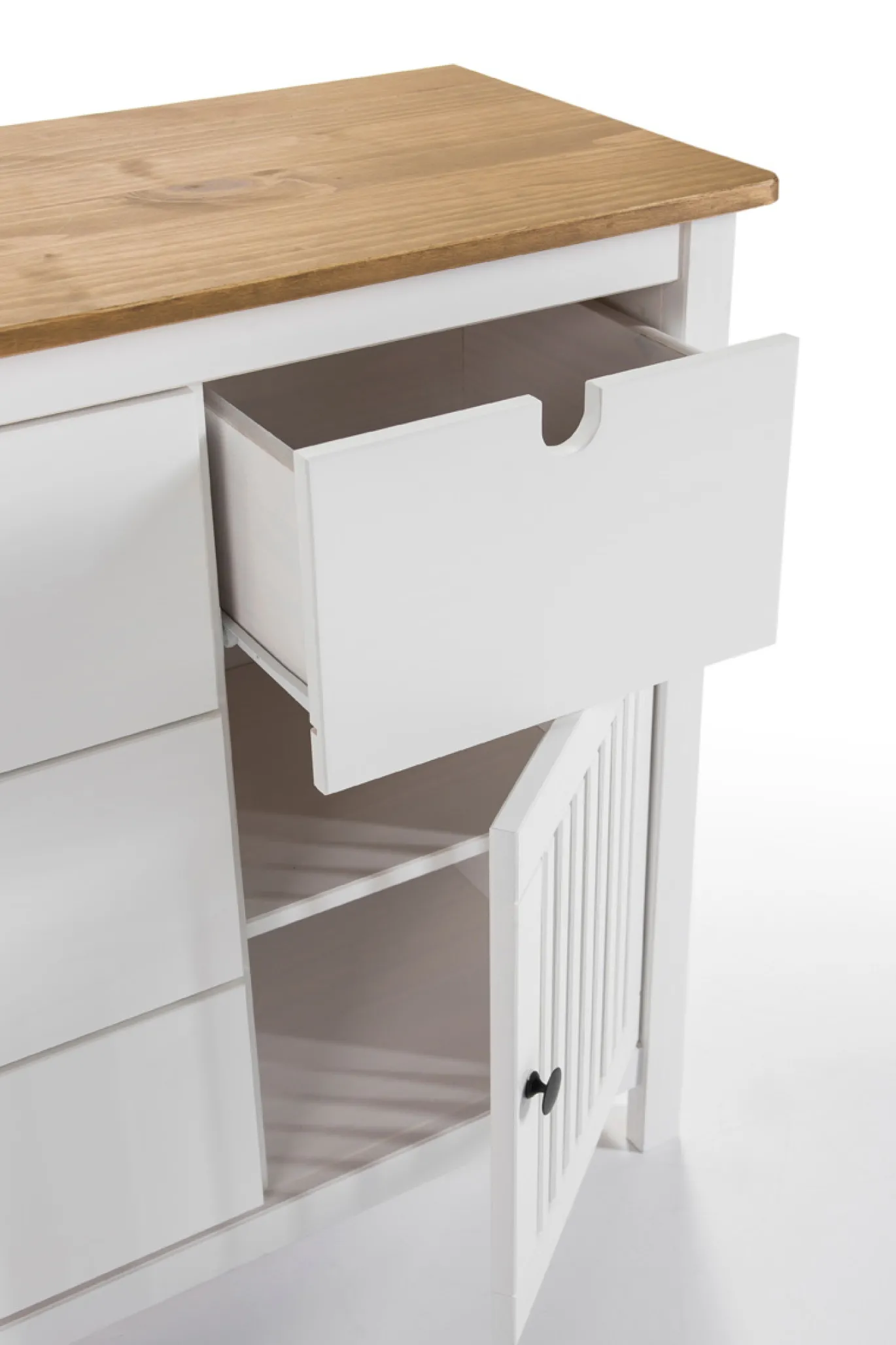 Kast Bruna 3L1dr1d Wax/wit Wash - Giga Meubel