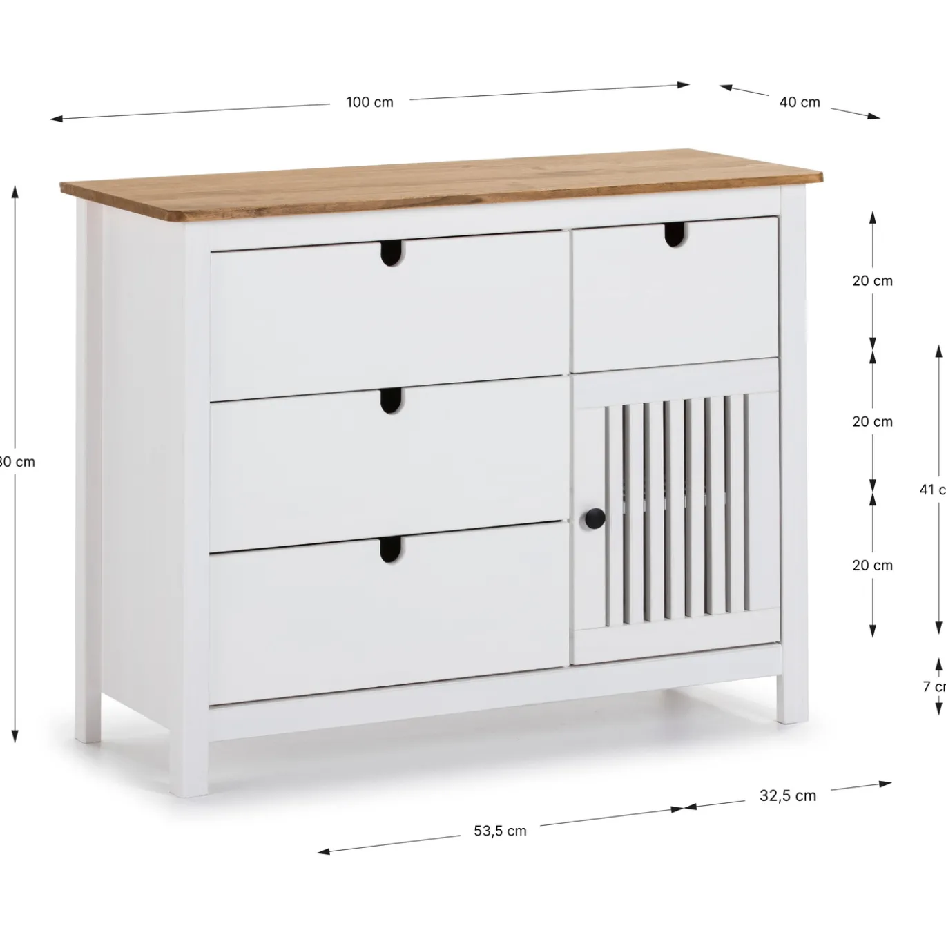 Kast Bruna 3L1dr1d Wax/wit Wash - Giga Meubel