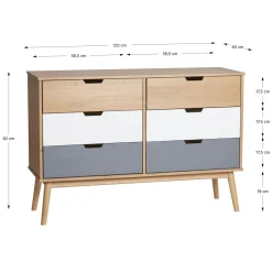 Kast Cusco 6dr Wax/t, Grijs-wit - Giga Meubel