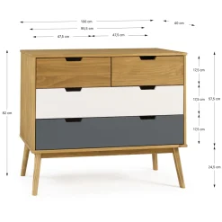 Kast Cusco 2L2L Wax/wit/tibet Grijs - Giga Meubel