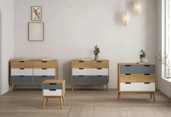 Kast Cusco 2L2L Wax/wit/tibet Grijs - Giga Meubel