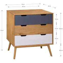 Kast Cusco 3L Wax/t, Grijs-wit - Giga Meubel