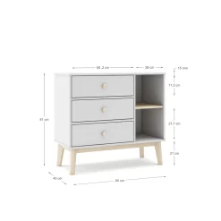 Kast Esteban 3L2v Wit Wax - Giga Meubel
