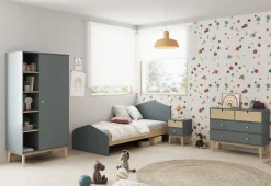 Kast Estefania 2+2L Khaki Groen/wit Wax - Giga Meubel