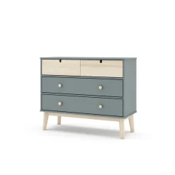 Kast Estefania 2+2L Khaki Groen/wit Wax - Giga Meubel