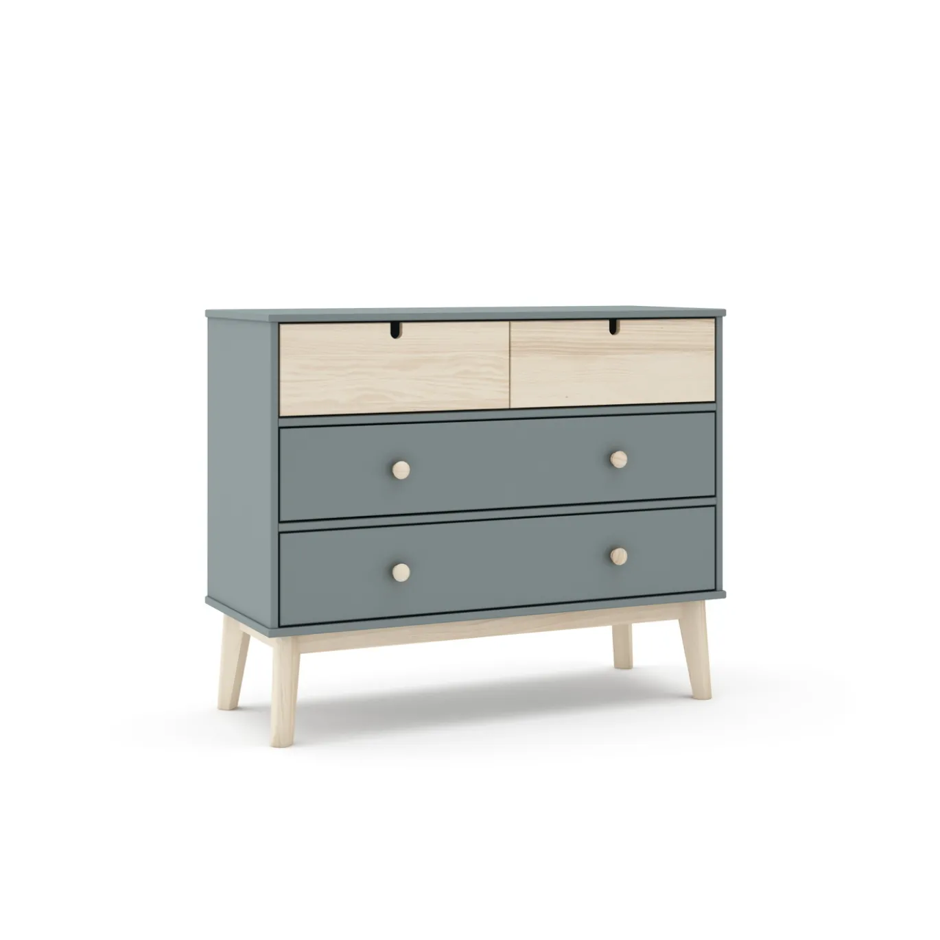 Kast Estefania 2+2L Khaki Groen/wit Wax - Giga Meubel