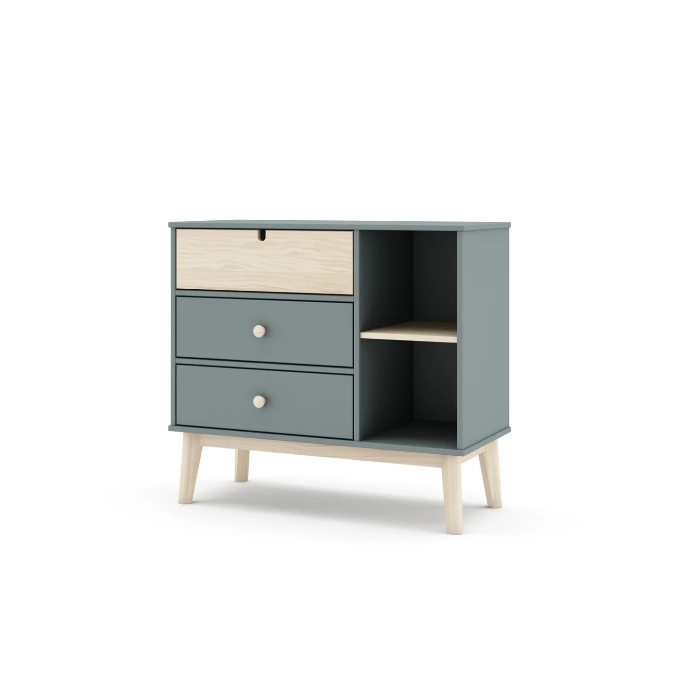 Kast Estefania 3L2v Khaki Groen/wit Wax - Giga Meubel