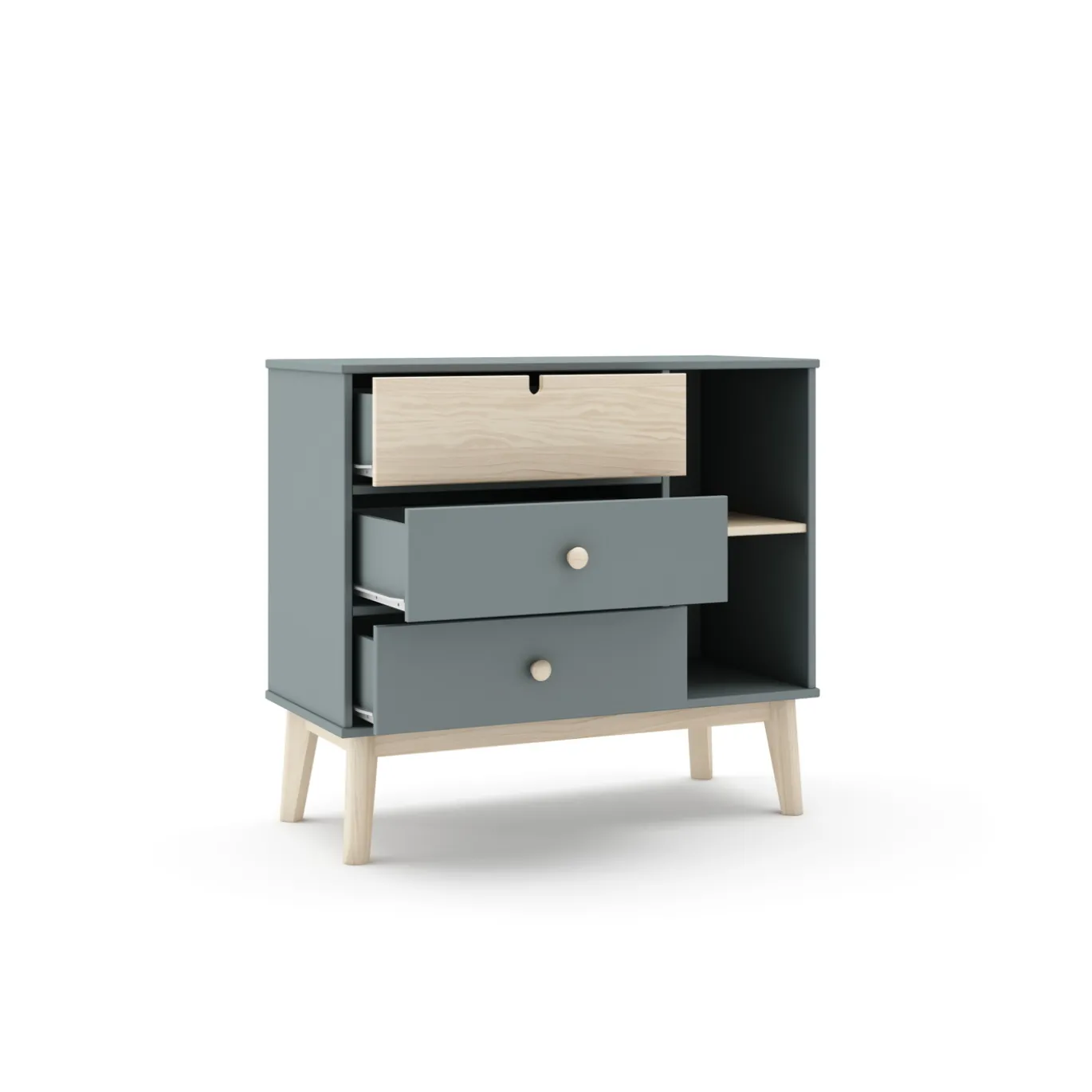 Kast Estefania 3L2v Khaki Groen/wit Wax - Giga Meubel