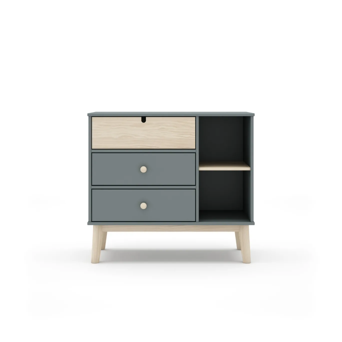 Kast Estefania 3L2v Khaki Groen/wit Wax - Giga Meubel