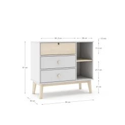 Kast Estefania 3L2v Wit Wax - Giga Meubel