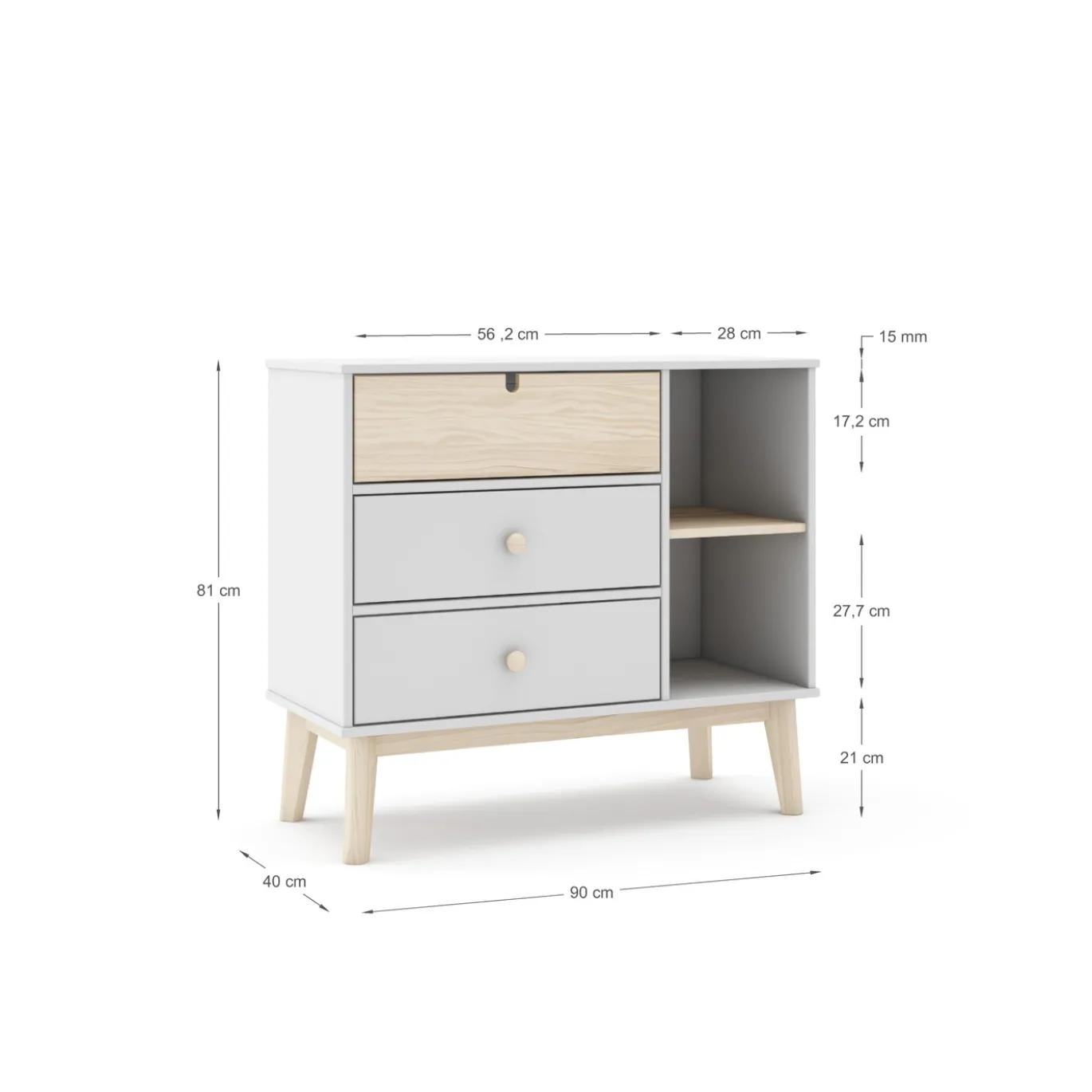 Kast Estefania 3L2v Wit Wax - Giga Meubel