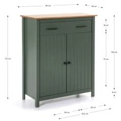 Kast Miranda 2d1dr Groen Wax - Giga Meubel