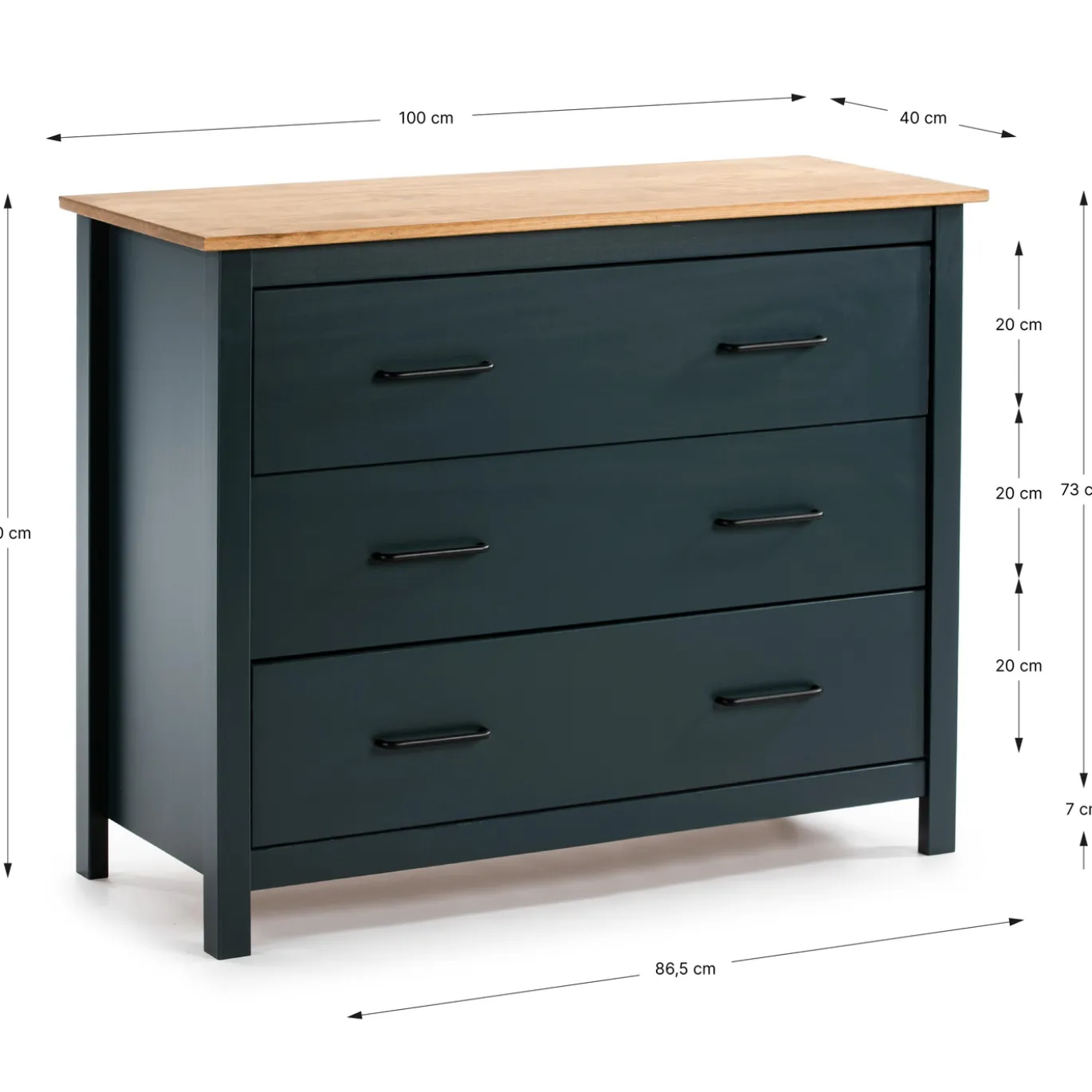 Kast Miranda 3L Blauw Wax - Giga Meubel