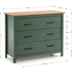 Kast Miranda 3L Groen Wax - Giga Meubel