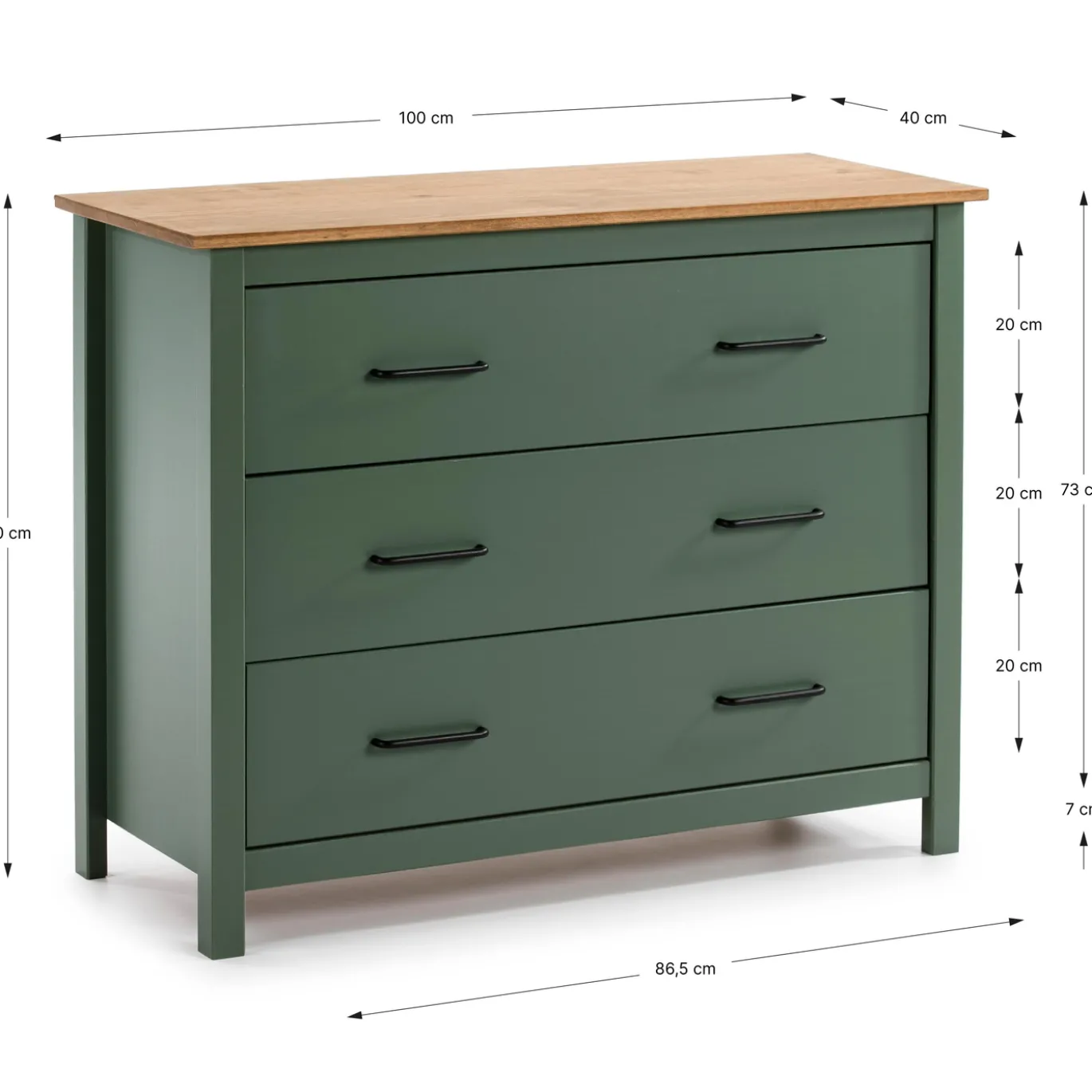 Kast Miranda 3L Groen Wax - Giga Meubel