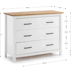 Kast Miranda 3L Wit Wax - Giga Meubel