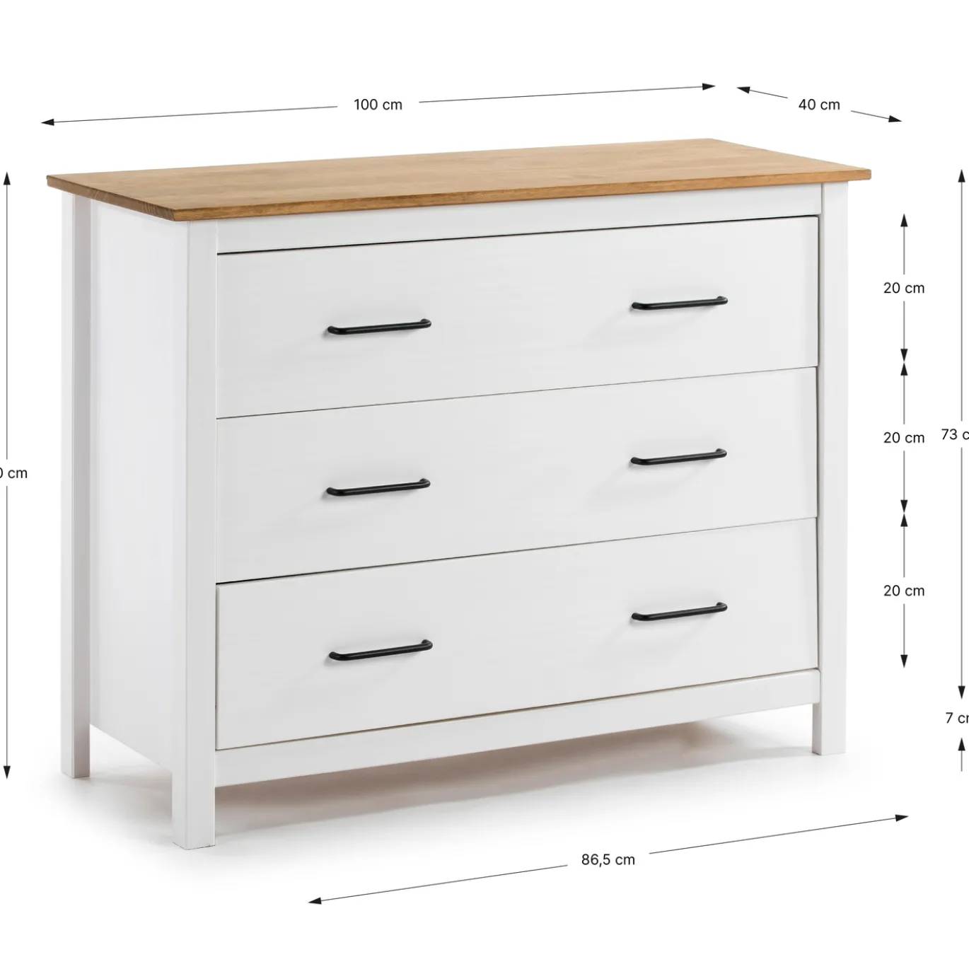 Kast Miranda 3L Wit Wax - Giga Meubel