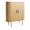 Kast Nola Naturel met Glazenrek - Giga Living
