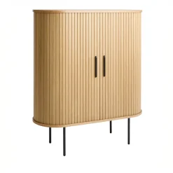 Kast Nola Naturel met Glazenrek - Giga Living
