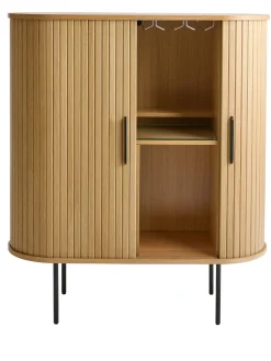 Kast Nola Naturel met Glazenrek - Giga Living