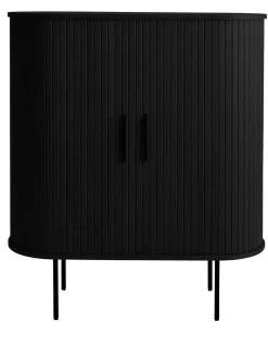 Kast Nola Zwart met Glazenrek - Giga Living