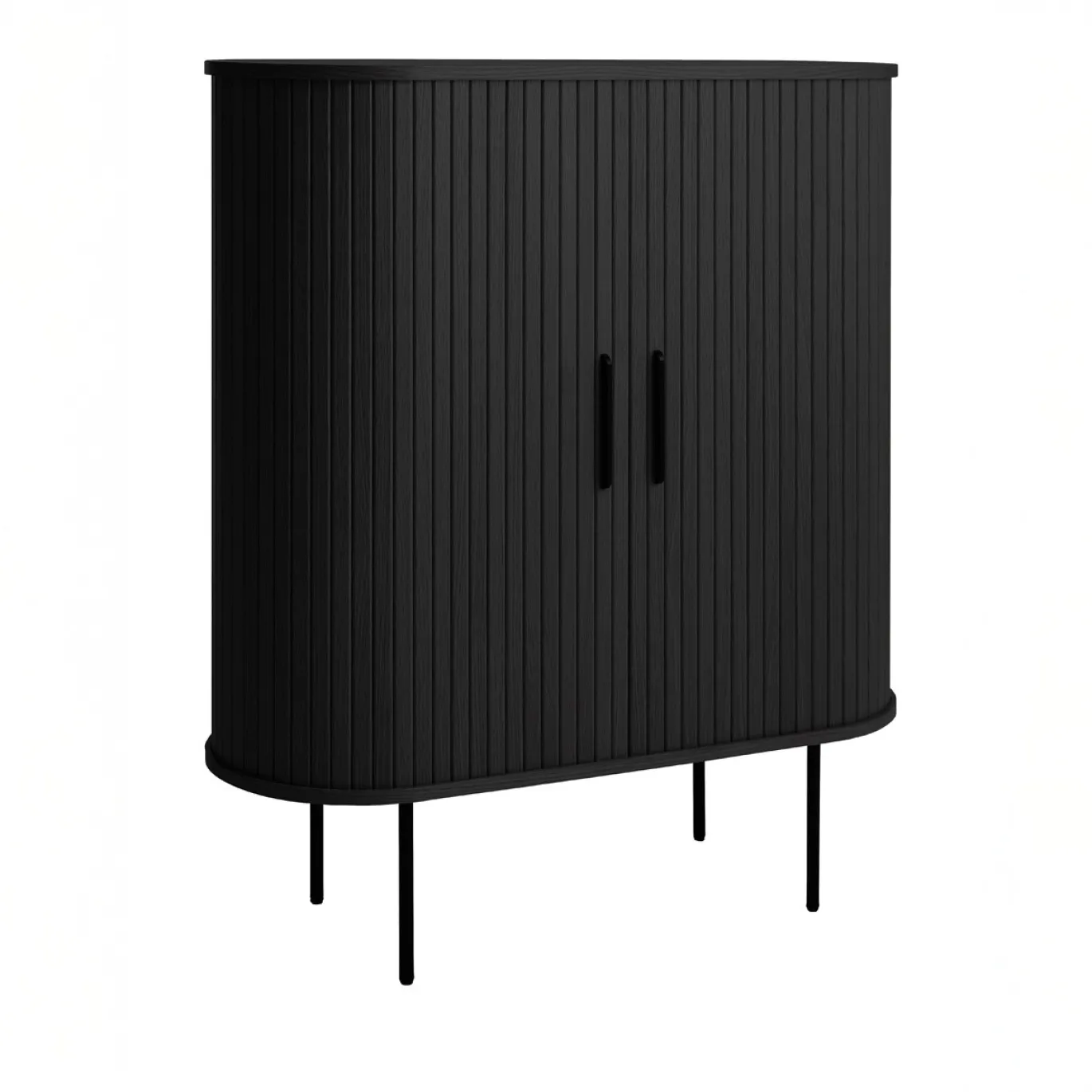 Kast Nola Zwart met Glazenrek - Giga Living