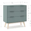 Kast Pisco 3L Khaki Groen/wit Wax - Giga Meubel