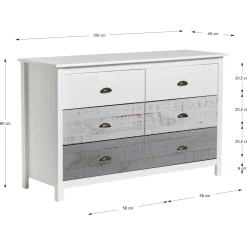 Kast Romantica 6dr Multicolored - Giga Meubel