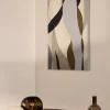 Kave Home Abstract Canvas Marvilo Grijs en Mosterdgeel 60x90cm