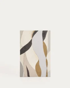 Kave Home Abstract Canvas Marvilo Grijs en Mosterdgeel 60x90cm