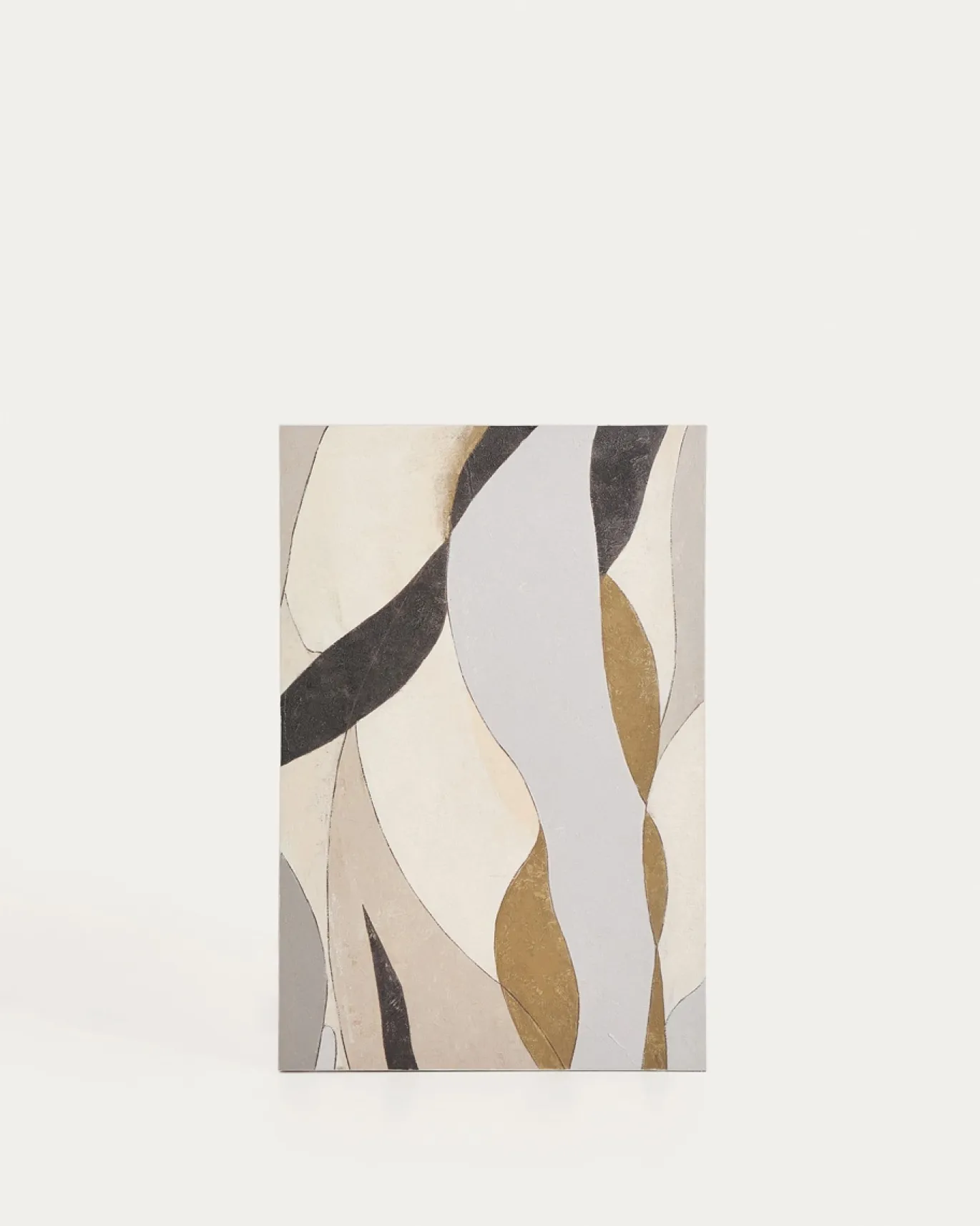 Kave Home Abstract Canvas Marvilo Grijs en Mosterdgeel 60x90cm