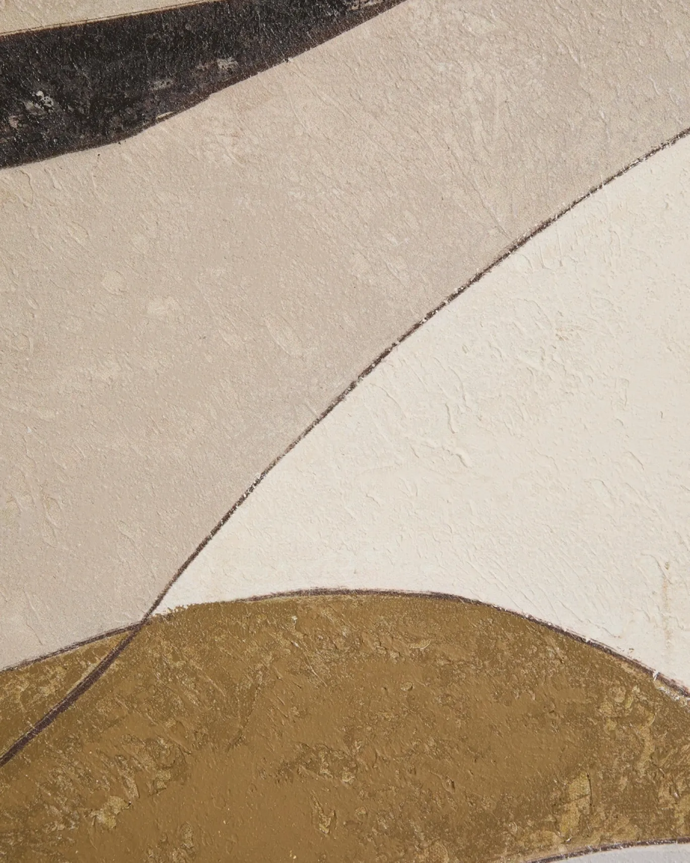 Kave Home Abstract Canvas Marvilo Grijs en Mosterdgeel 60x90cm