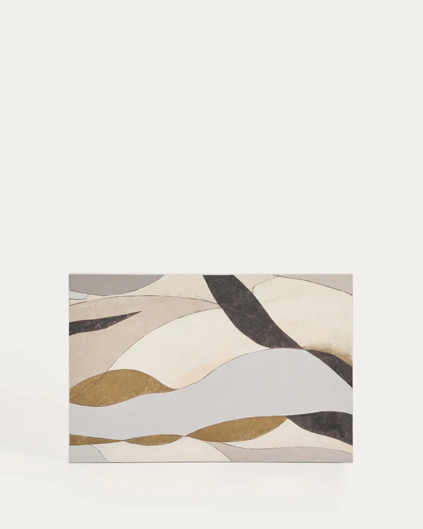 Kave Home Abstract Canvas Marvilo Grijs en Mosterdgeel 60x90cm