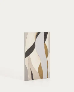 Kave Home Abstract Canvas Marvilo Grijs en Mosterdgeel 60x90cm