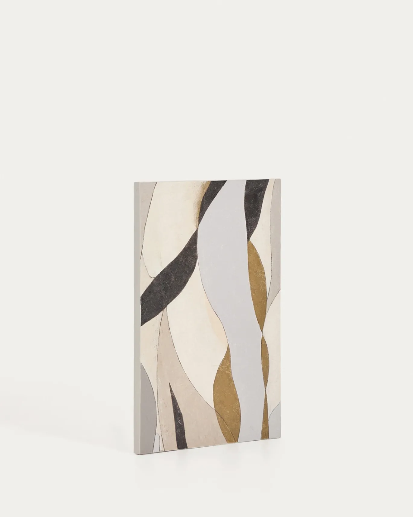 Kave Home Abstract Canvas Marvilo Grijs en Mosterdgeel 60x90cm