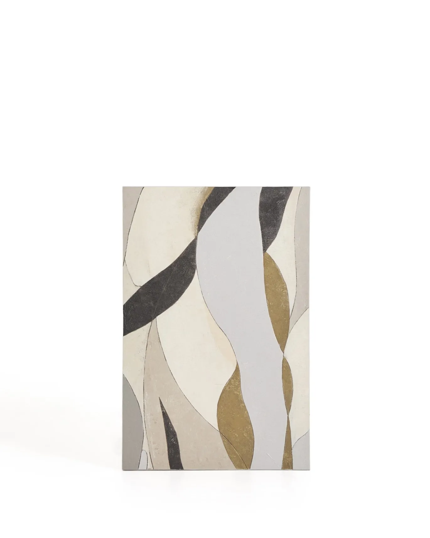 Kave Home Abstract Canvas Marvilo Grijs en Mosterdgeel 60x90cm