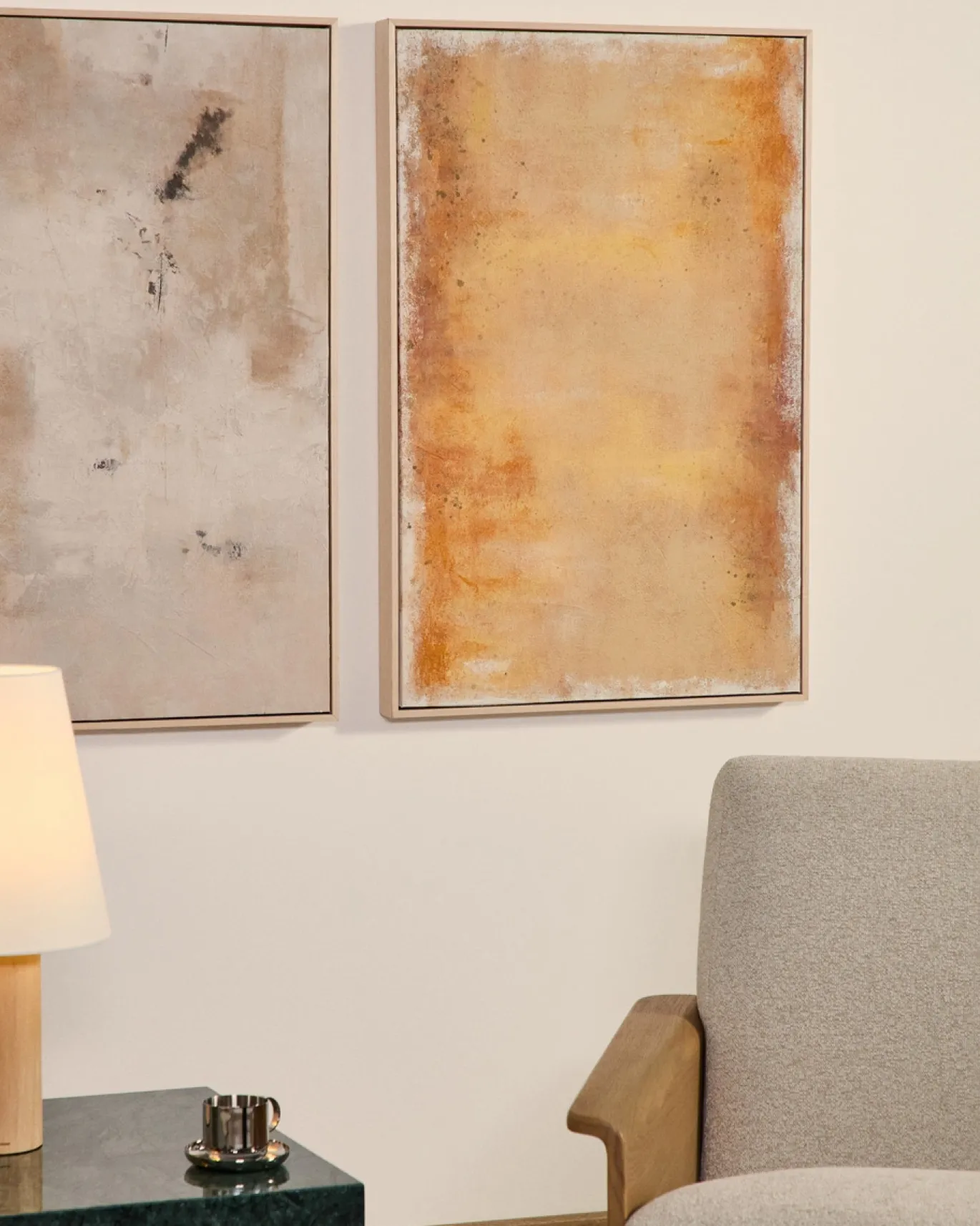 Kave Home Abstract Schilderij Selnar Geel 60x90cm