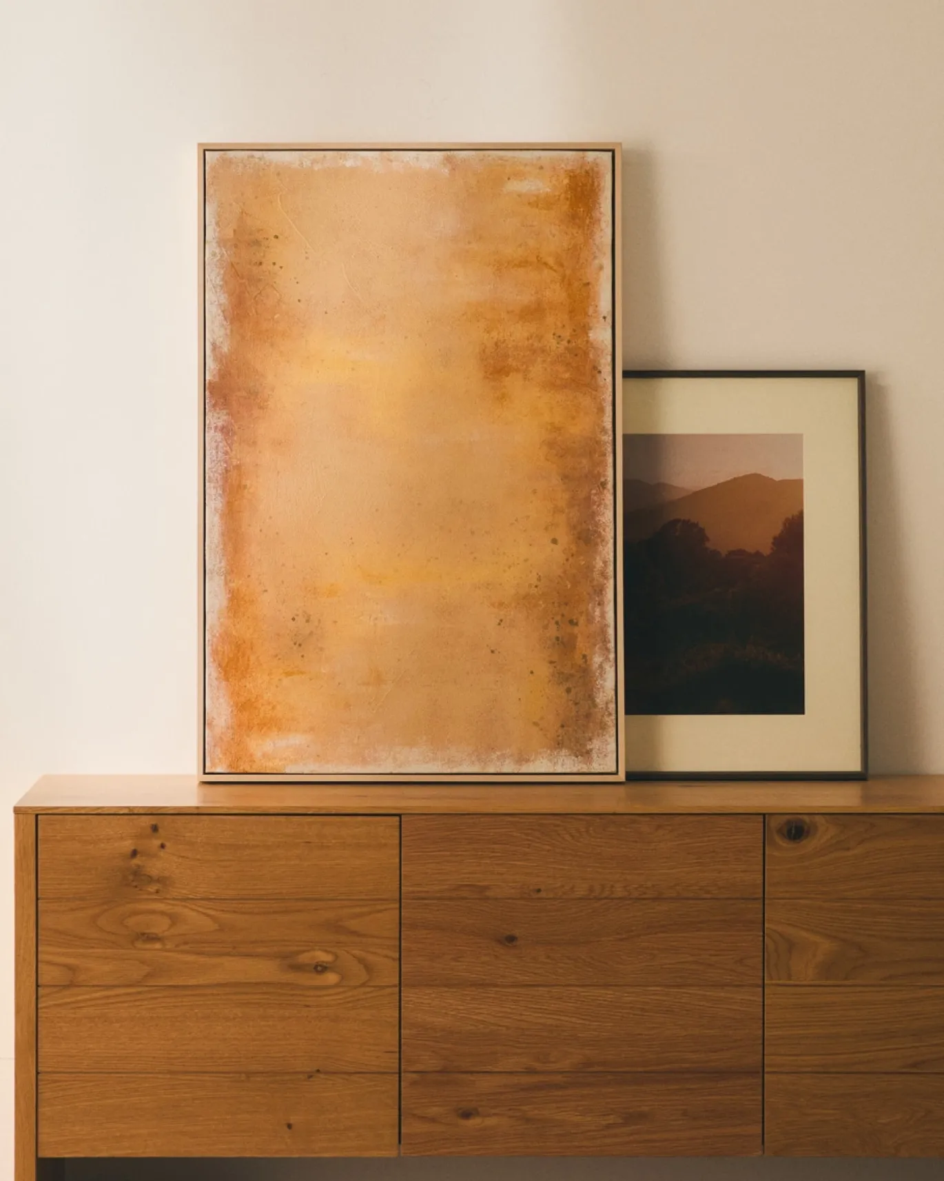 Kave Home Abstract Schilderij Selnar Geel 60x90cm