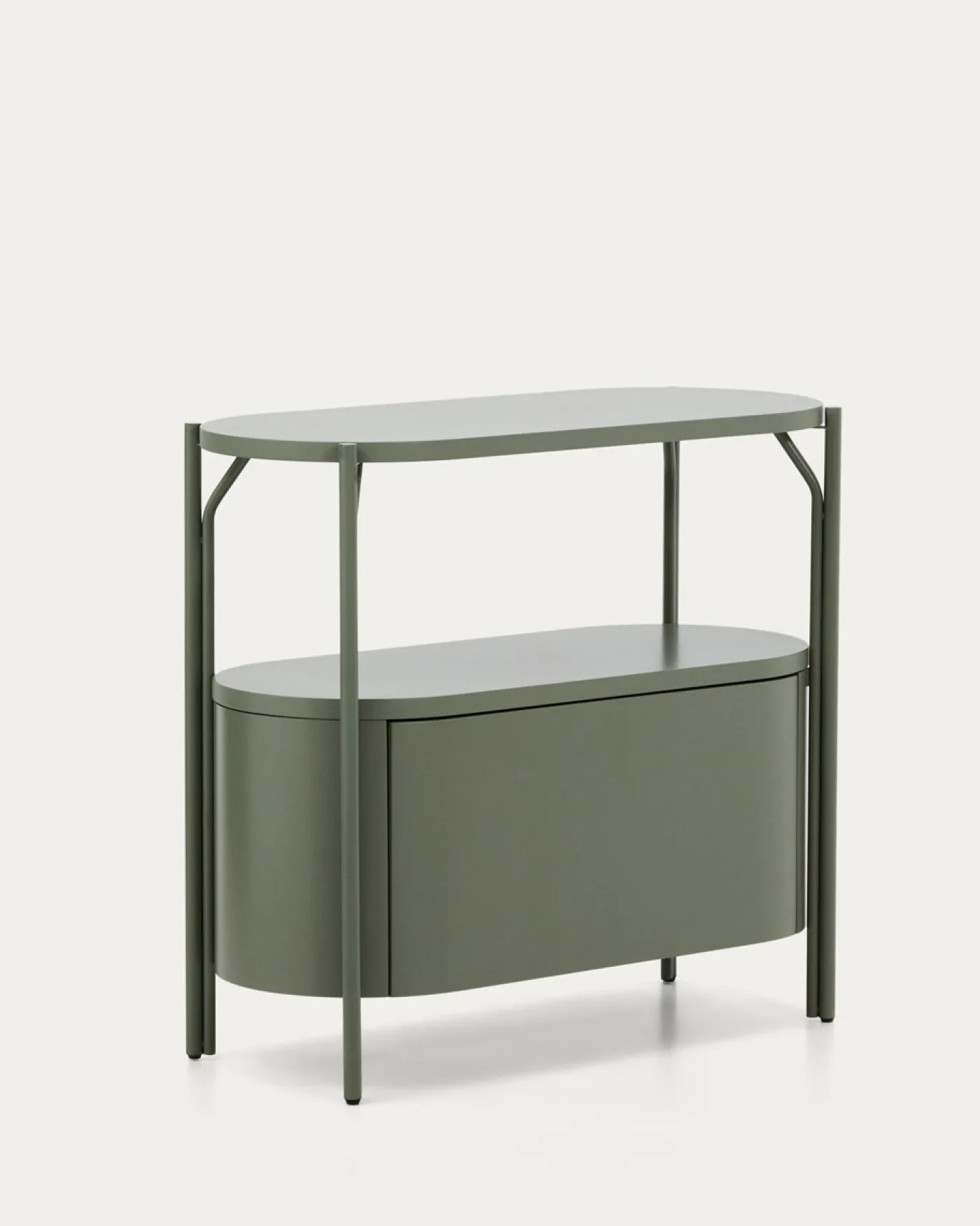 Kave Home Badkamermeubel Arely met Stalen Structuur Groen Gelakt MDF 90x40cm
