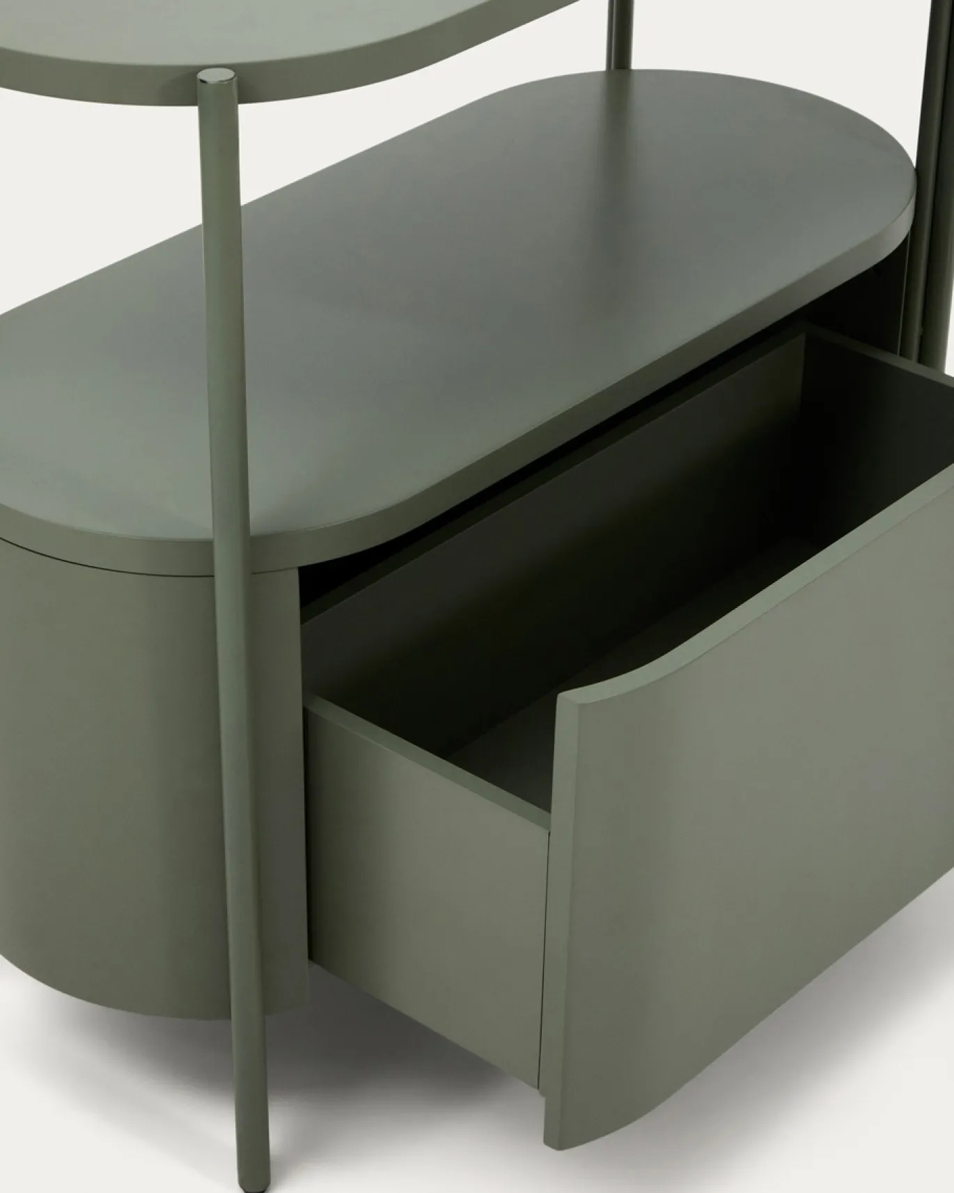 Kave Home Badkamermeubel Arely met Stalen Structuur Groen Gelakt MDF 90x40cm