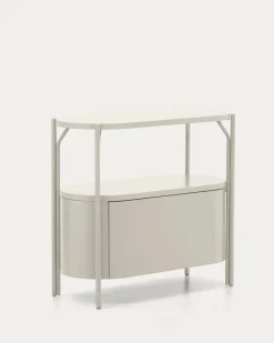 Kave Home Badkamermeubel Arely met Stalen Structuur Wit Gelakt MDF 90x40cm