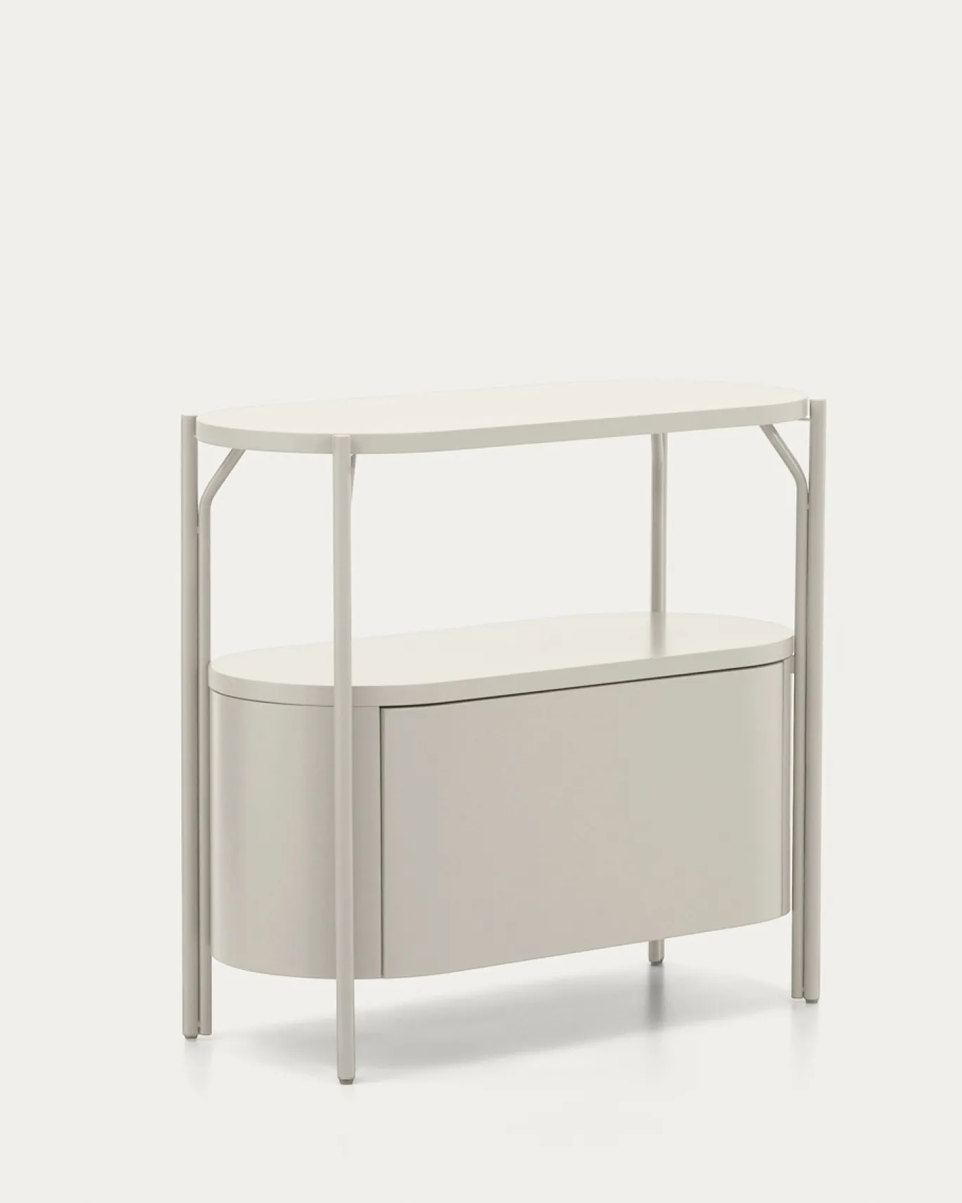 Kave Home Badkamermeubel Arely met Stalen Structuur Wit Gelakt MDF 90x40cm