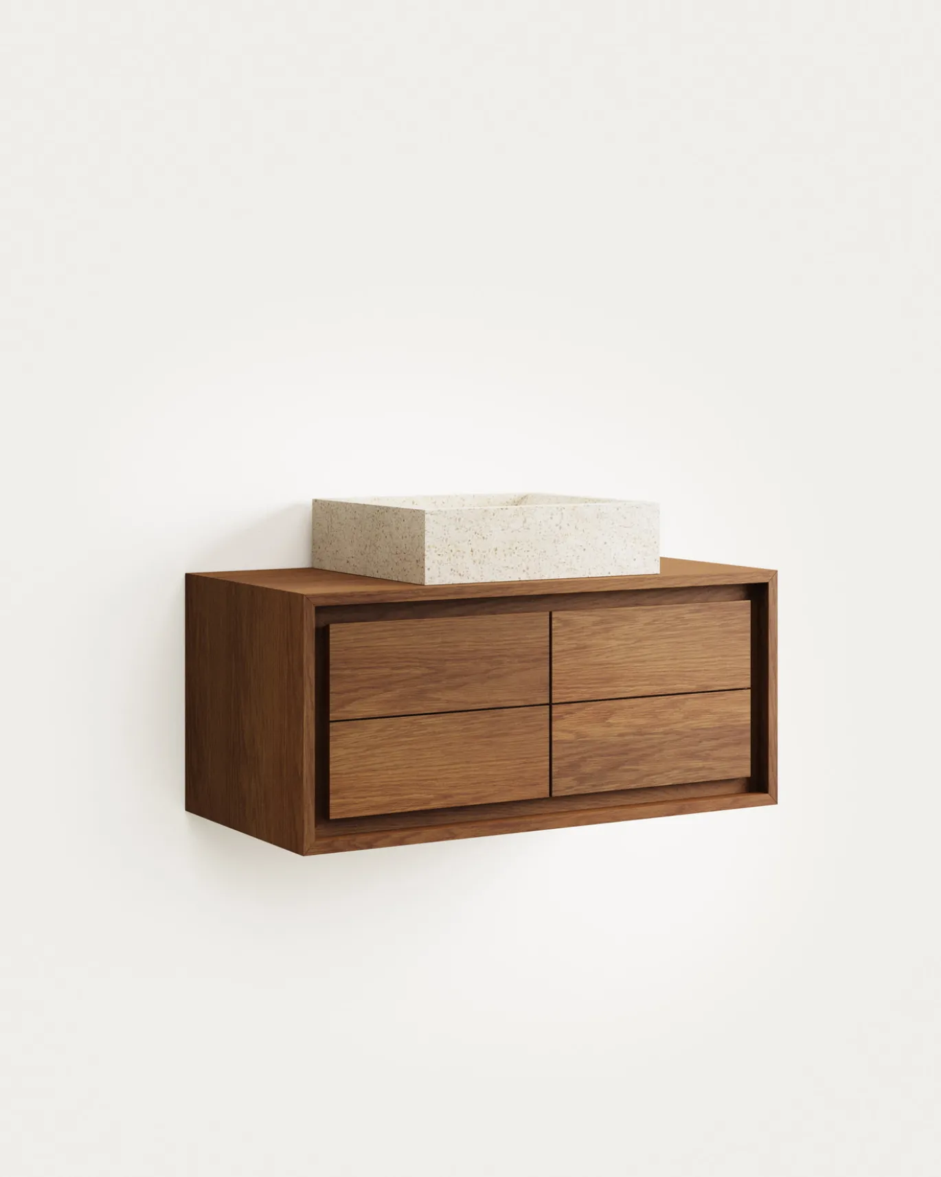 Kave Home Badkamermeubel Kenta Massief Teakhout Walnoot 90x45cm