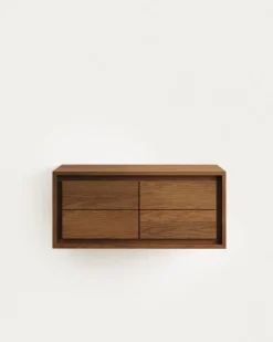 Kave Home Badkamermeubel Kenta Massief Teakhout Walnoot 90x45cm