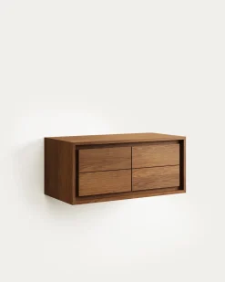 Kave Home Badkamermeubel Kenta Massief Teakhout Walnoot 90x45cm