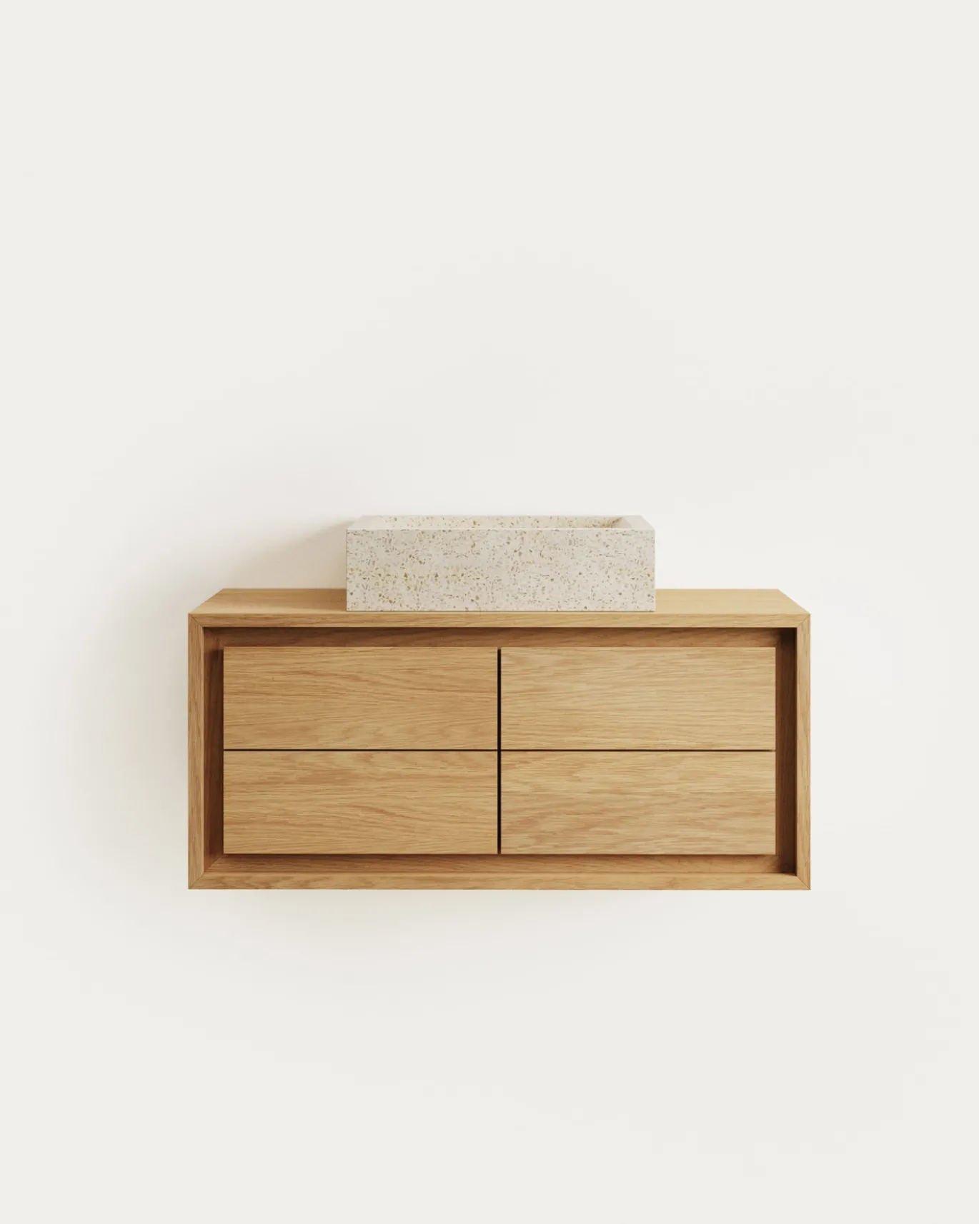 Kave Home Badkamermeubel Kenta Massief Teakhout Naturel 90x45cm