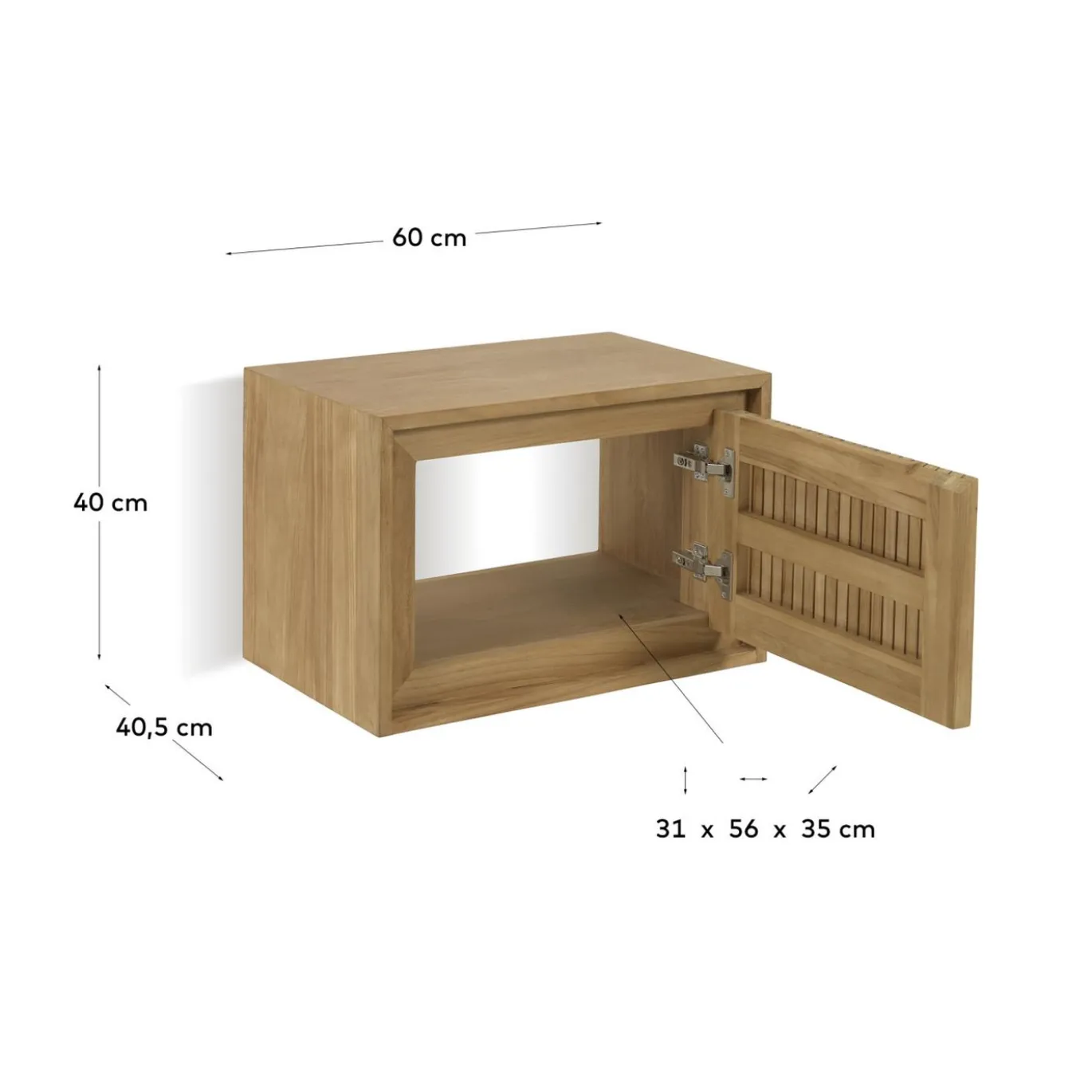 Kave Home Badkamermeubel Taciana Massief Teakhout 60x40cm